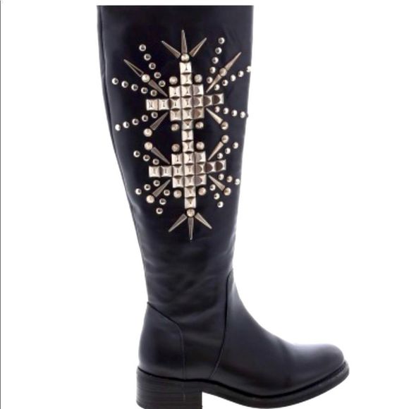 ‎STEVE MADDEN STUDDED TALL BOOTS - Picture 1 of 12